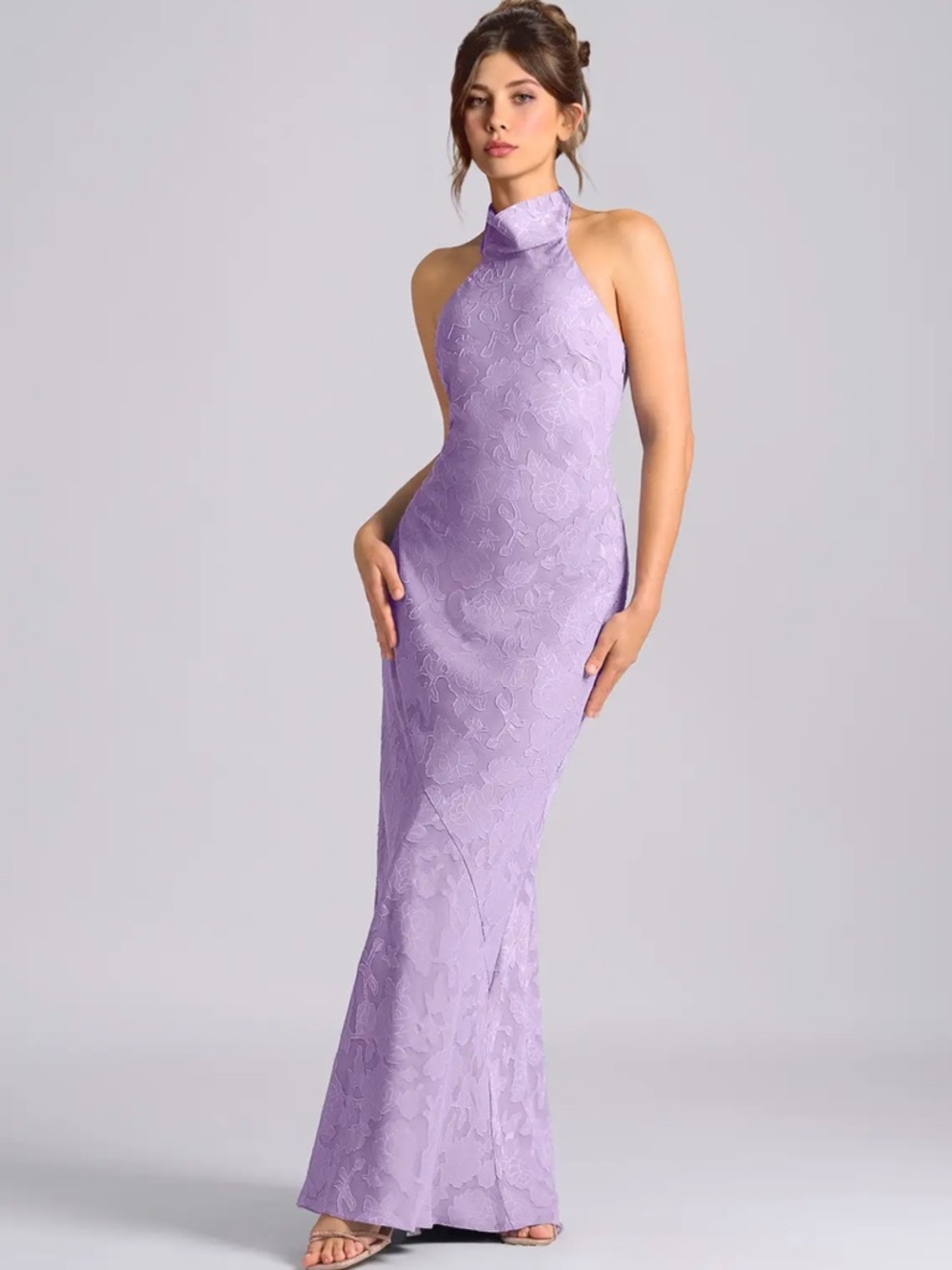 Azazie Lilac Halter Formal Dress